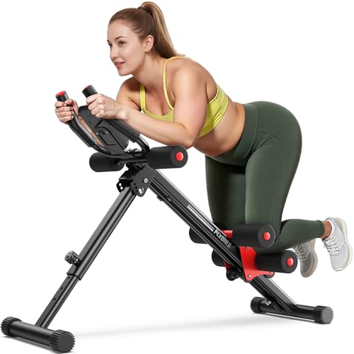 FLYBIRD AW1 Ab Workout Machine, Ab Crunch Machine Ab Workout Equipment Foldable for Home Gym, Bottom-Up Abdominal Trainer for Core Waist Workout and Body Shaping with Adjustable Heights and Angles, Red
