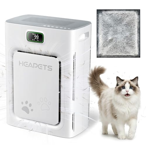Pet Air Purifier for Home Large Room 2500 sq ft, H13 HEPA Washable Double-Sided Filter,Air Cleaner for Pet Hair Dander Odor Allergies Pollutant Smoke Dust,PM2.5 Air Quality Monitor,Auto Mode,P358 Grey